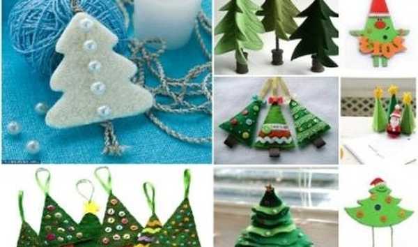 Pohon Natal terbuat dari pola merasa do-it-yourself