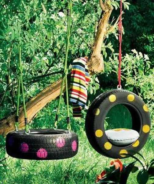 DIY remeslá z pneumatík pre záhradu. fotografie