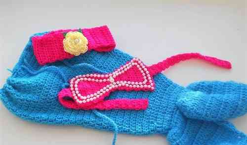 Kostum Little Mermaid untuk bayi (crochet)