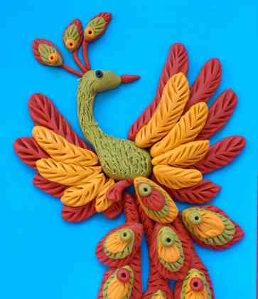 Kerajinan dari applique plasticine Firebird dan spring bird