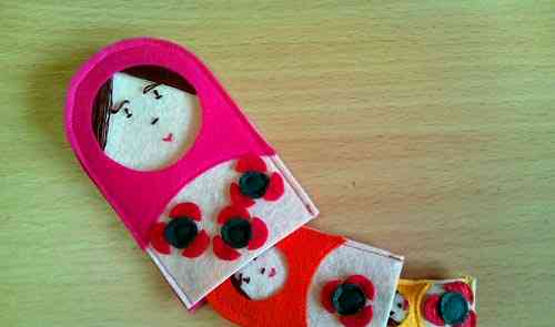 Boneka Matryoshka terbuat dari kain felt